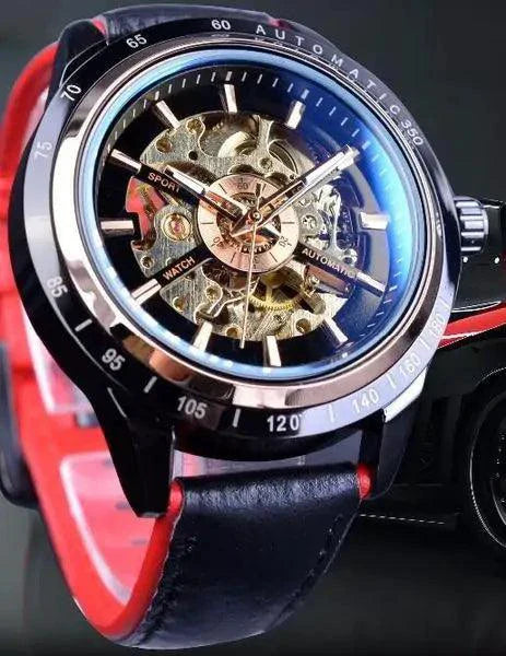 Montre en cuir écarlate Forsining