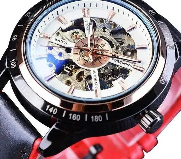 Montre en cuir écarlate Forsining
