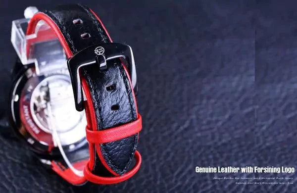 Montre en cuir écarlate Forsining