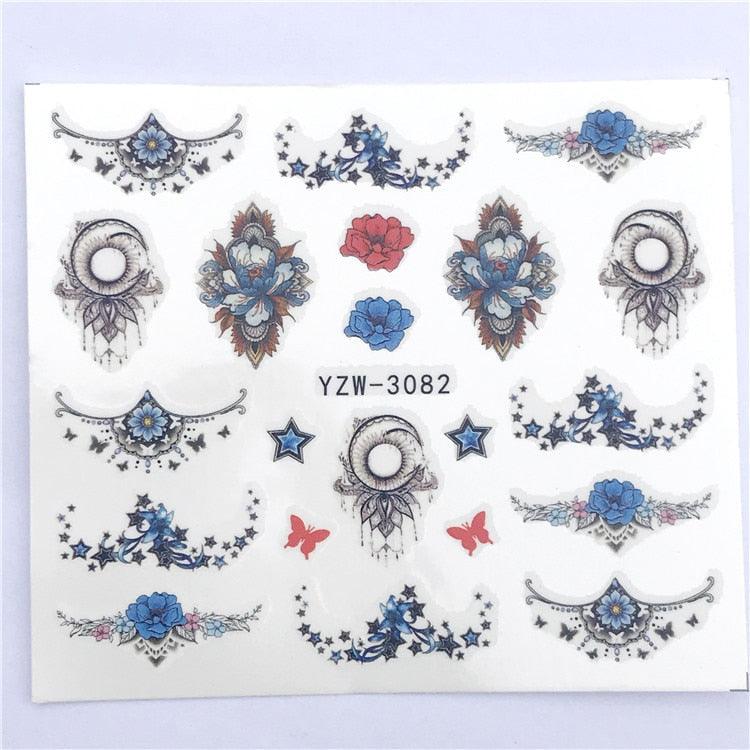 3D Heart & Star Nail Art Stickers - Glittery Adhesive Decorations for Stunning Manicures - Korvel