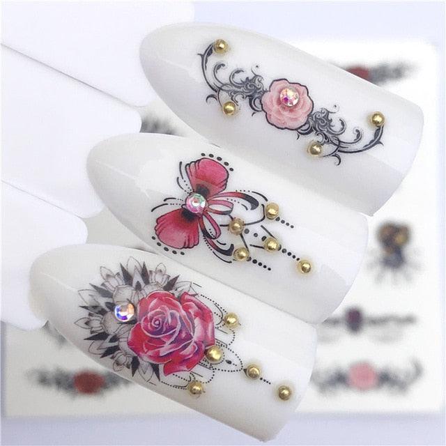 3D Heart & Star Nail Art Stickers - Glittery Adhesive Decorations for Stunning Manicures - Korvel