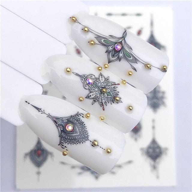 3D Heart & Star Nail Art Stickers - Glittery Adhesive Decorations for Stunning Manicures - Korvel