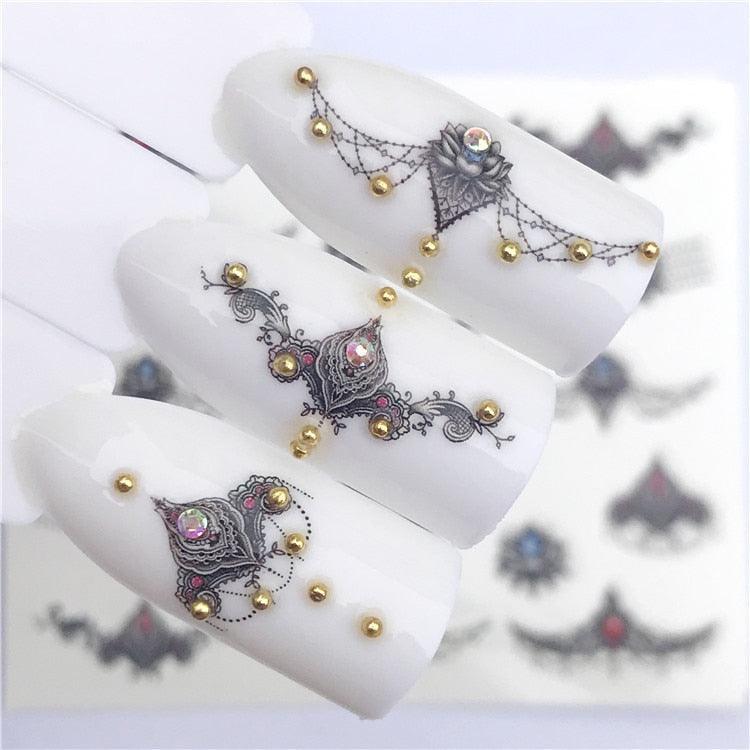 3D Heart & Star Nail Art Stickers - Glittery Adhesive Decorations for Stunning Manicures - Korvel