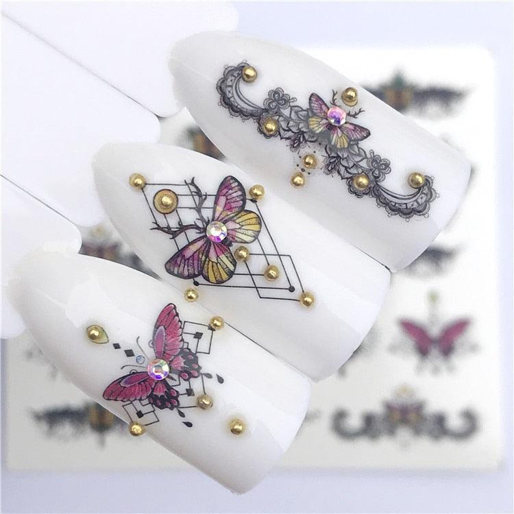 3D Heart & Star Nail Art Stickers - Glittery Adhesive Decorations for Stunning Manicures - Korvel