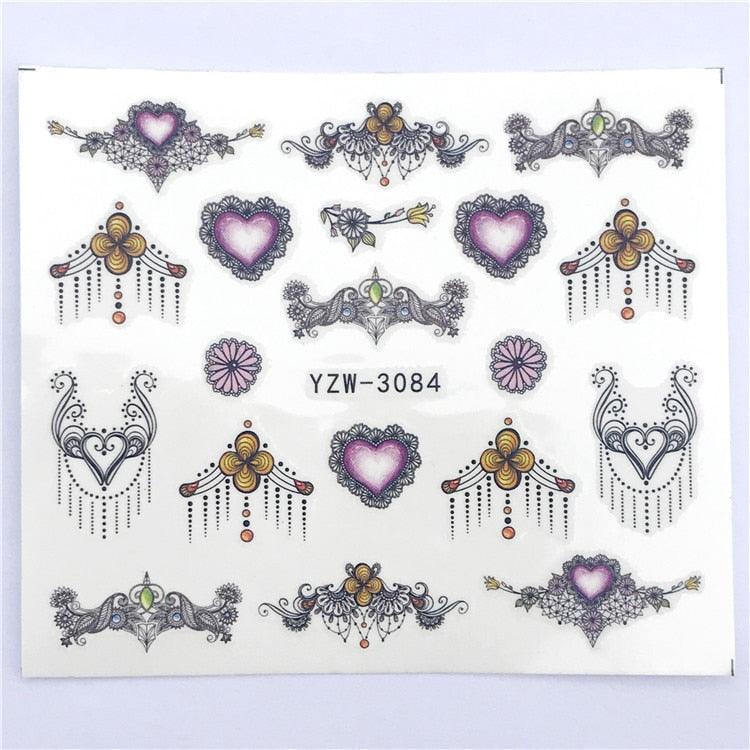 3D Heart & Star Nail Art Stickers - Glittery Adhesive Decorations for Stunning Manicures - Korvel