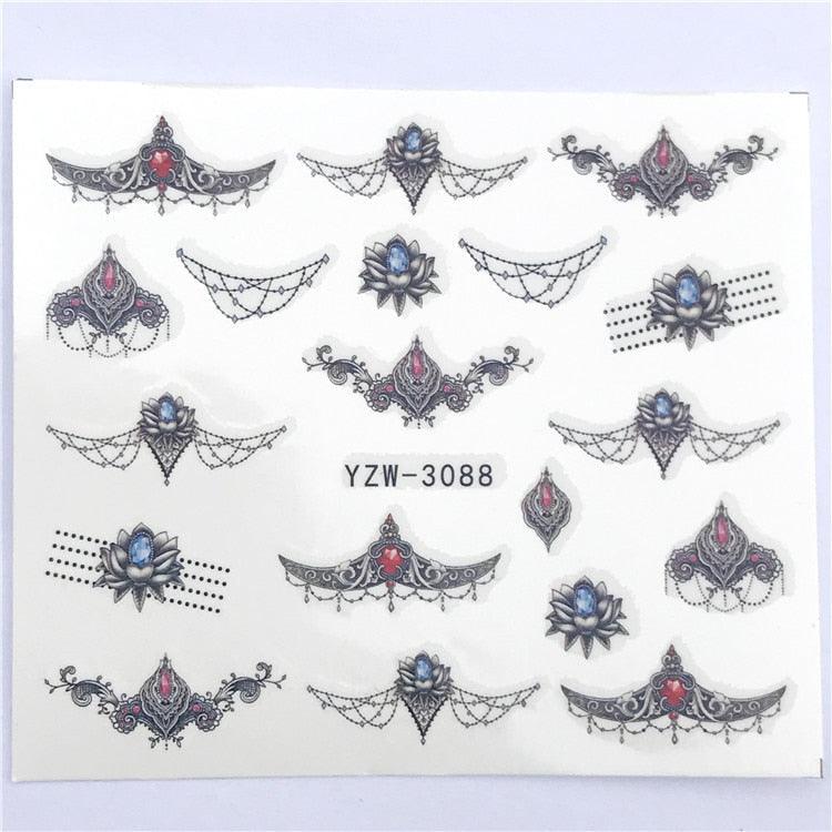 3D Heart & Star Nail Art Stickers - Glittery Adhesive Decorations for Stunning Manicures - Korvel
