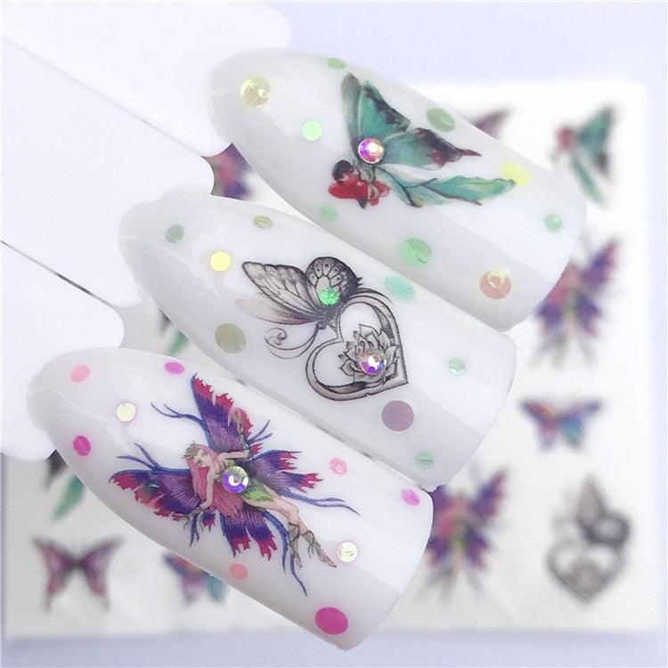 3D Heart & Star Nail Art Stickers - Glittery Adhesive Decorations for Stunning Manicures - Korvel