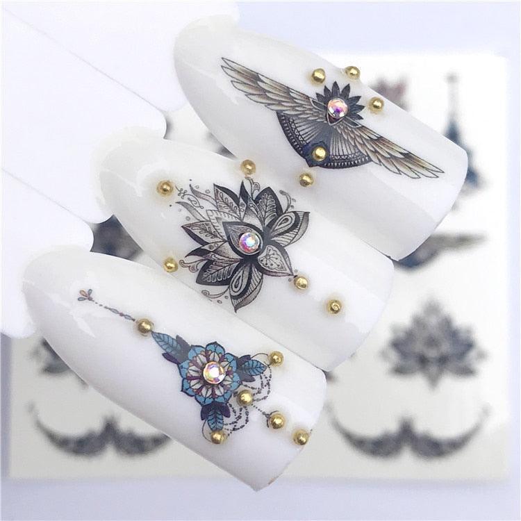 3D Heart & Star Nail Art Stickers - Glittery Adhesive Decorations for Stunning Manicures - Korvel