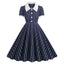 Robe de fête rétro en maille brodée élégante des années 1950