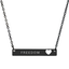 Engraved Freedom Cutout Heart Bar Necklace