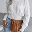 Fried Dough Twists waist closing knitting navel revealing sweater - Korvel