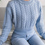 Fried Dough Twists waist closing knitting navel revealing sweater - Korvel