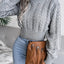 Fried Dough Twists waist closing knitting navel revealing sweater - Korvel