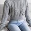 Fried Dough Twists waist closing knitting navel revealing sweater - Korvel