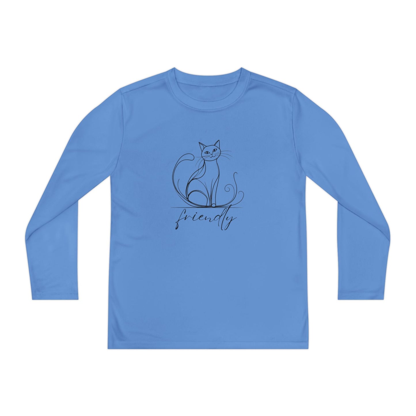 Camiseta de Manga Larga Juvenil Gato Amistoso