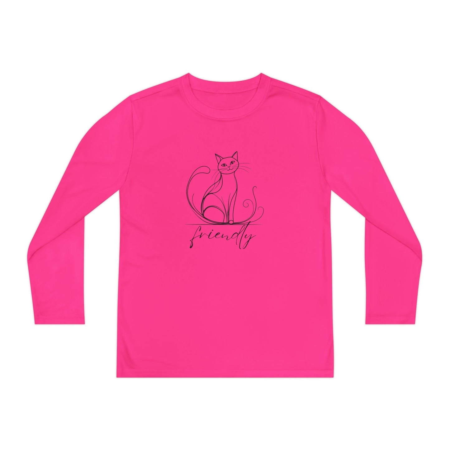 Camiseta de Manga Larga Juvenil Gato Amistoso