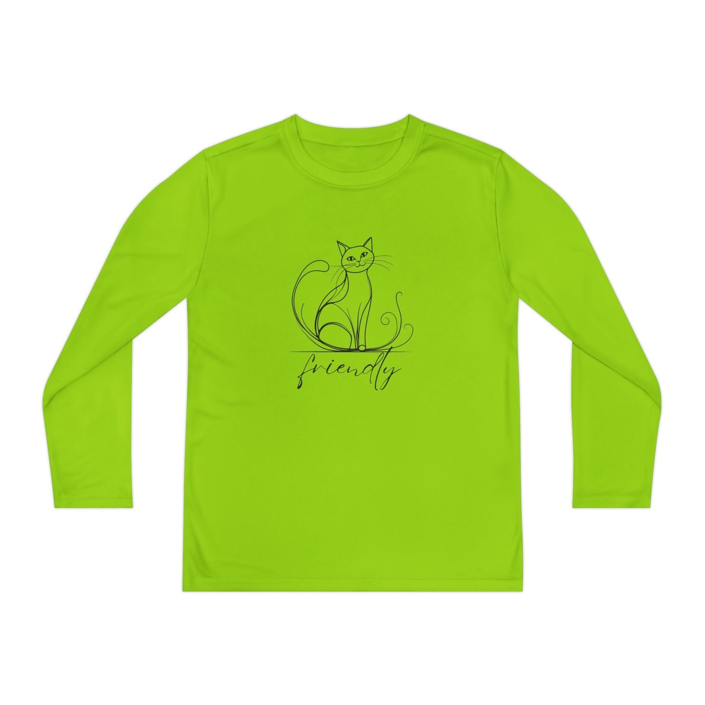 Camiseta de Manga Larga Juvenil Gato Amistoso