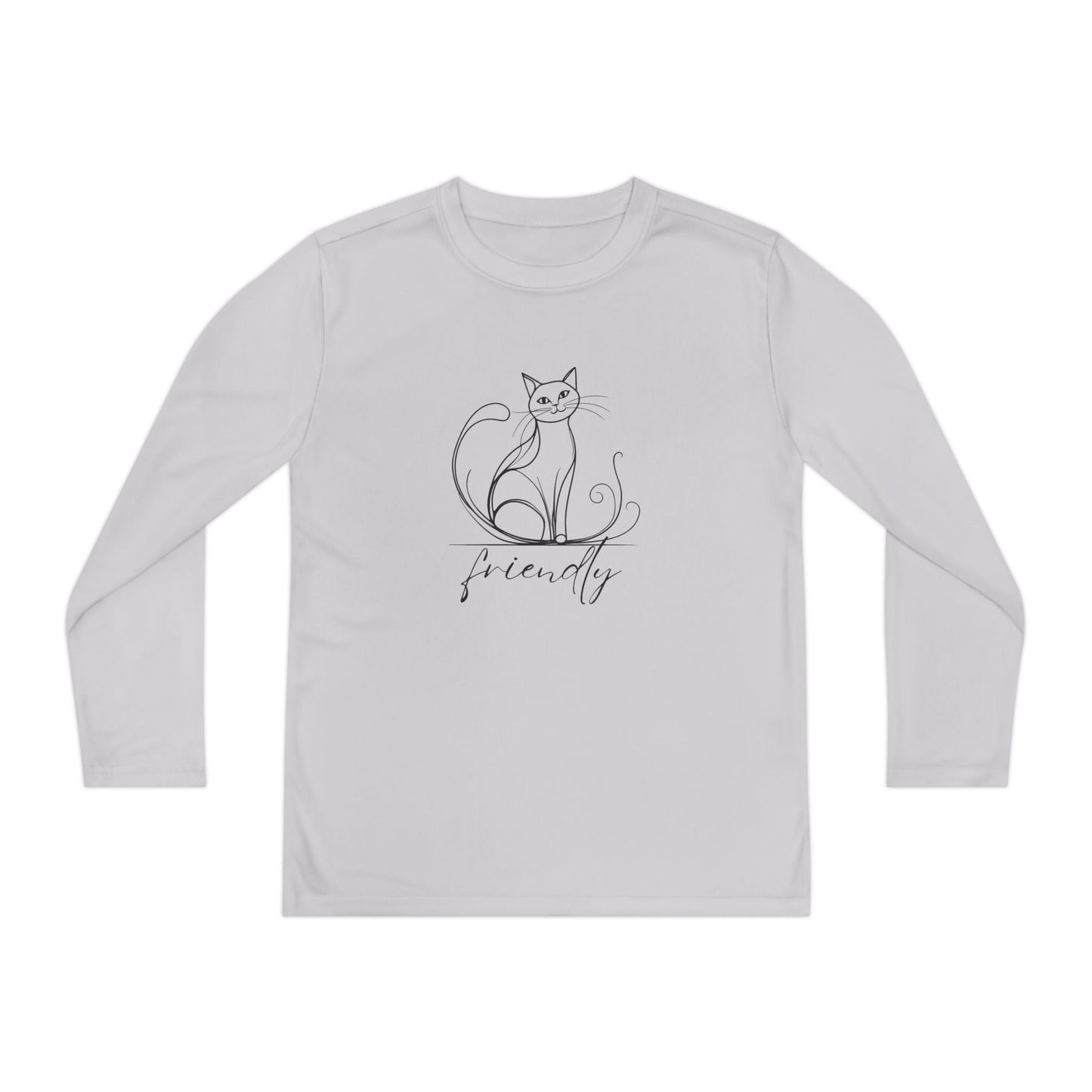 Camiseta de Manga Larga Juvenil Gato Amistoso