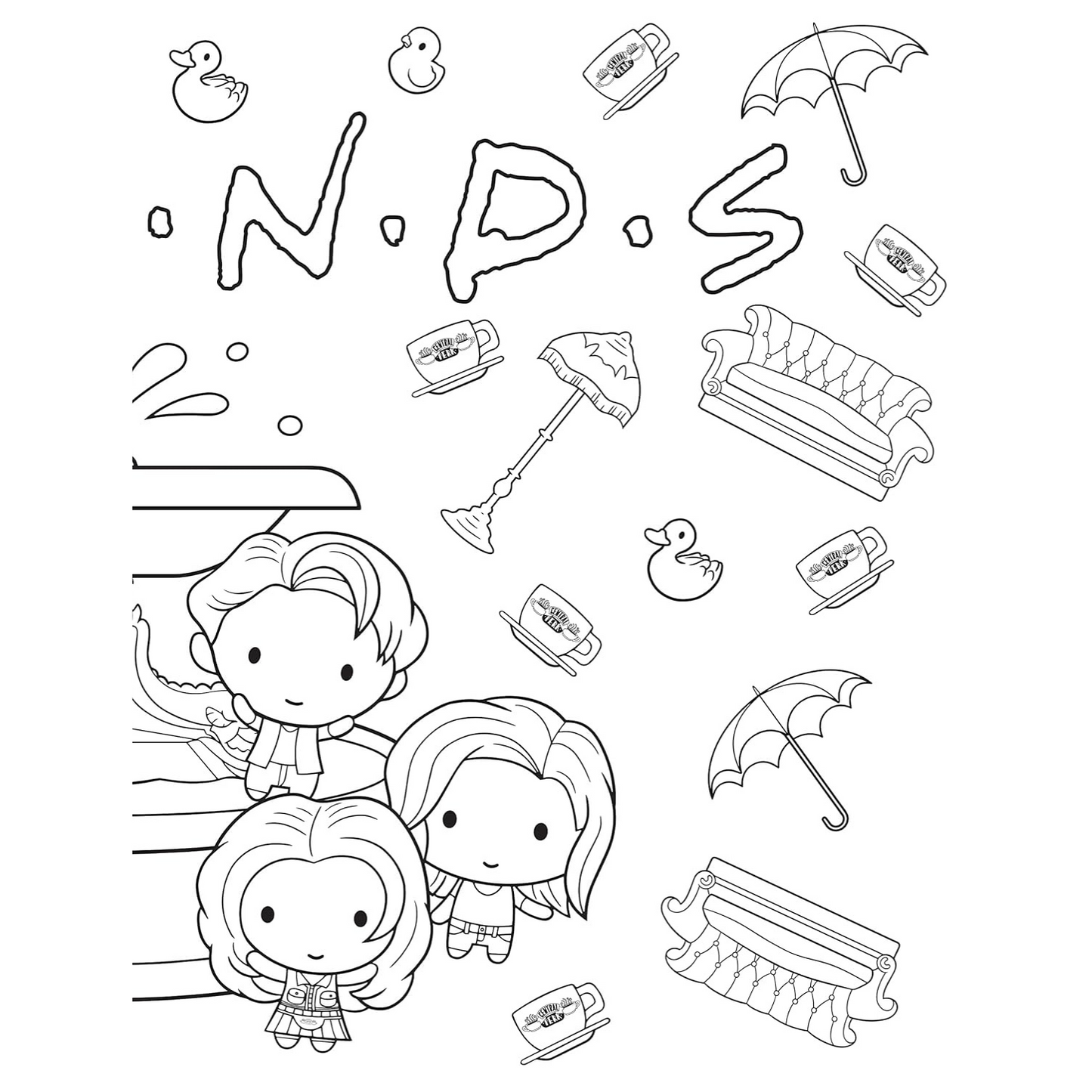 Friends Coloring Adventure: 100 Fun Images to Bring to Life! (Spiral Bound) - Korvel