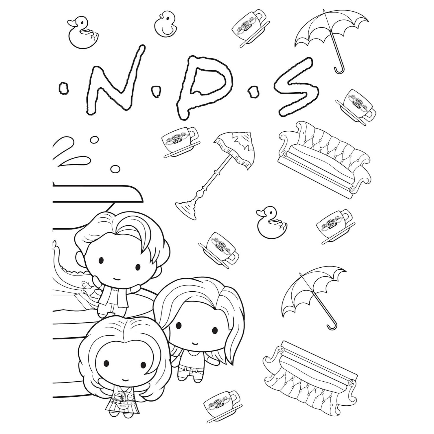 Friends Coloring Adventure: 100 Fun Images to Bring to Life! (Spiral Bound) - Korvel
