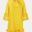 Frill Tie Neck Three-Quarter Sleeve Dress - Korvel