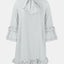 Frill Tie Neck Three-Quarter Sleeve Dress - Korvel