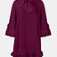 Frill Tie Neck Three-Quarter Sleeve Dress - Korvel