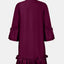 Frill Tie Neck Three-Quarter Sleeve Dress - Korvel