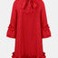 Frill Tie Neck Three-Quarter Sleeve Dress - Korvel