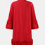Frill Tie Neck Three-Quarter Sleeve Dress - Korvel