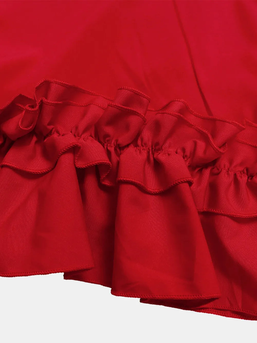 Frill Tie Neck Three-Quarter Sleeve Dress - Korvel