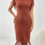 Fringe Openwork Boat Neck Knit Dress - Korvel