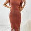 Fringe Openwork Boat Neck Knit Dress - Korvel