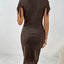 Fringe Openwork Boat Neck Knit Dress - Korvel