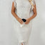 Fringe Openwork Boat Neck Knit Dress - Korvel