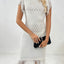 Fringe Openwork Boat Neck Knit Dress - Korvel