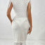 Fringe Openwork Boat Neck Knit Dress - Korvel