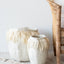 Panier décoratif en laine mohair à jupe à franges