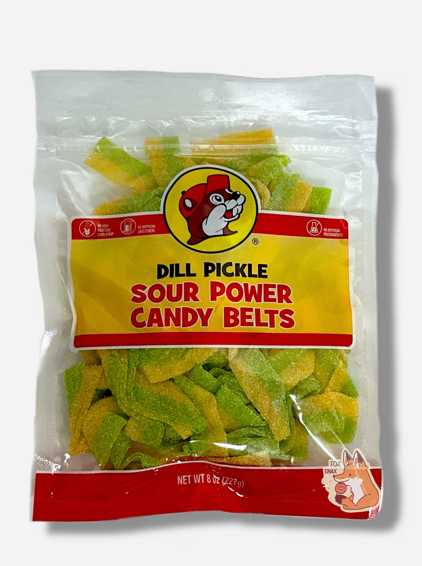 Cinturones de Caramelo Ácido de Pepinillo en Vinagre de Buc-ee's