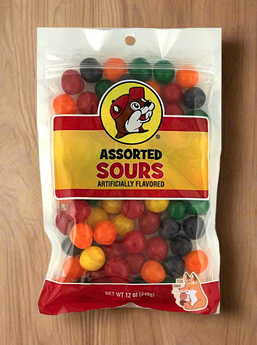 Buc-ee's Sours Assortis - Bonbons Fruités Acidulés