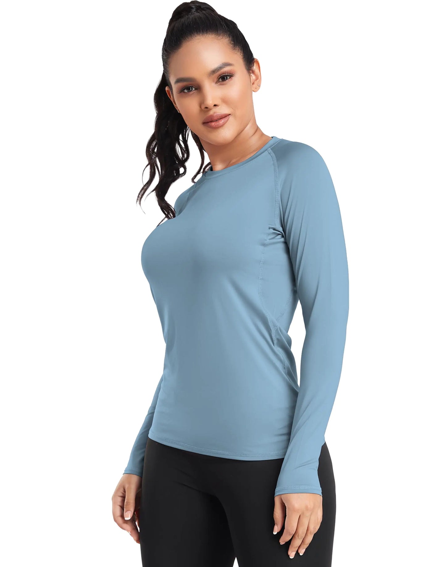 Camisa de Compresión para Mujer TELALEO Pack de 4 - Tops Deportivos de Manga Larga