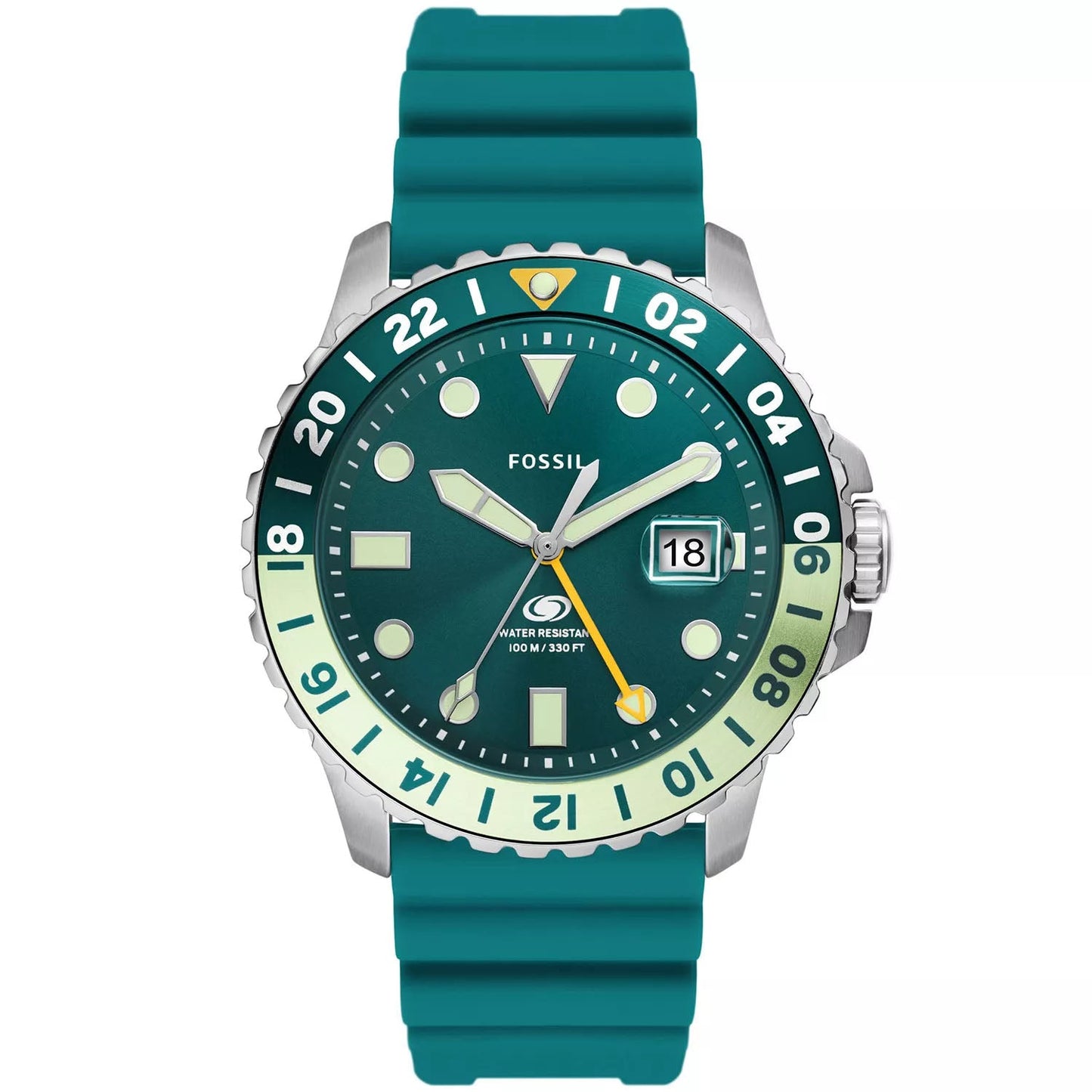 Montre GMT bleue pour homme Fossil