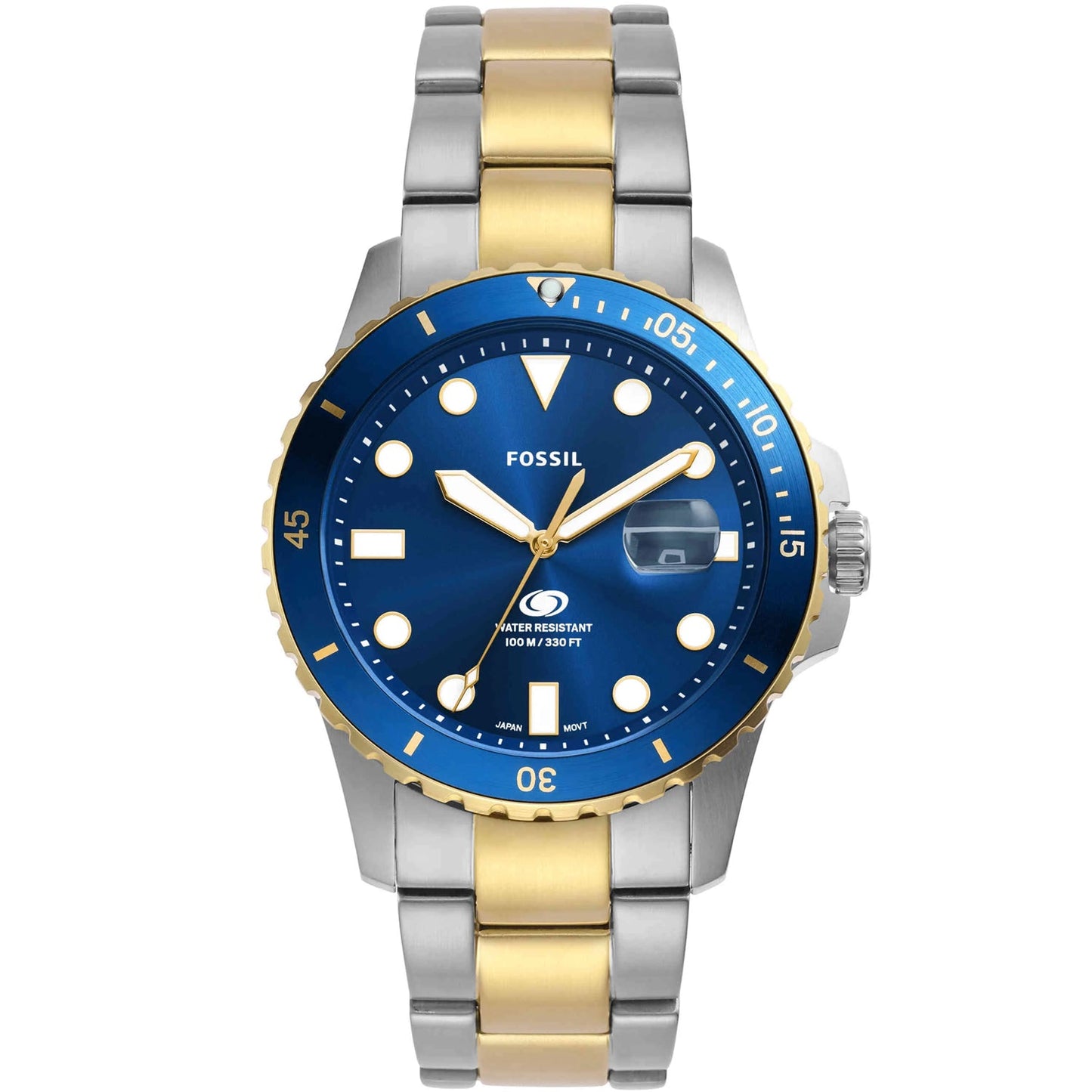 Montre de plongée bleue pour homme Fossil