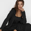 Ribbed Drop Sleeves Women's Sleepwear Set