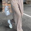 Ensemble haut à manches longues boutonné et pantalon grande taille