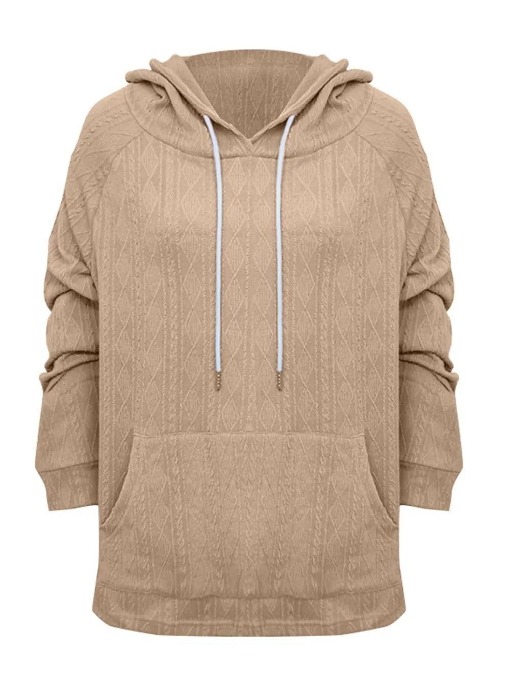 Full Size Drawstring Long Sleeve Hoodie - Korvel