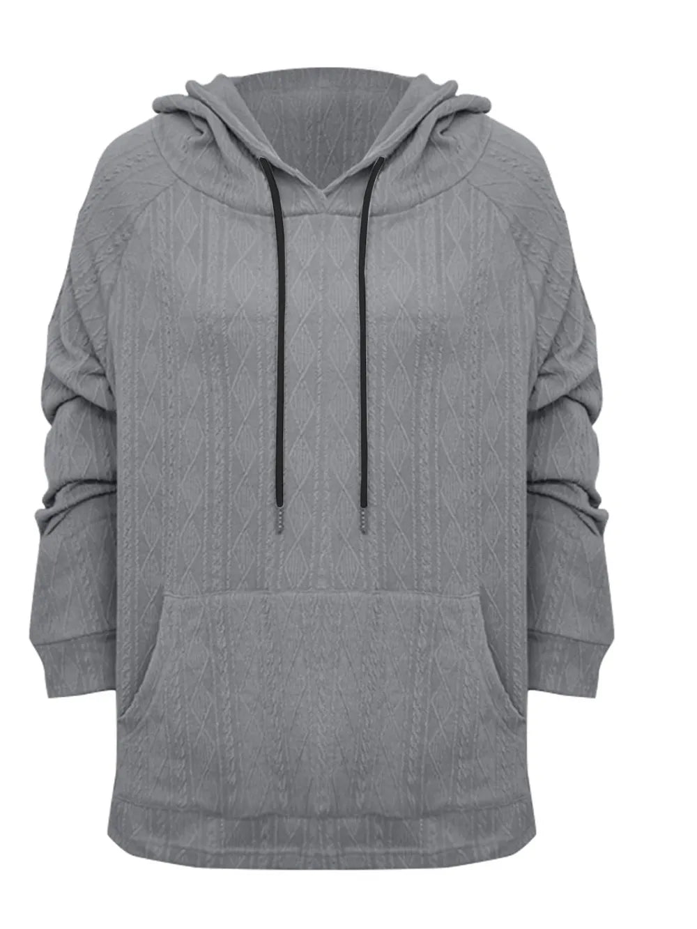 Full Size Drawstring Long Sleeve Hoodie - Korvel