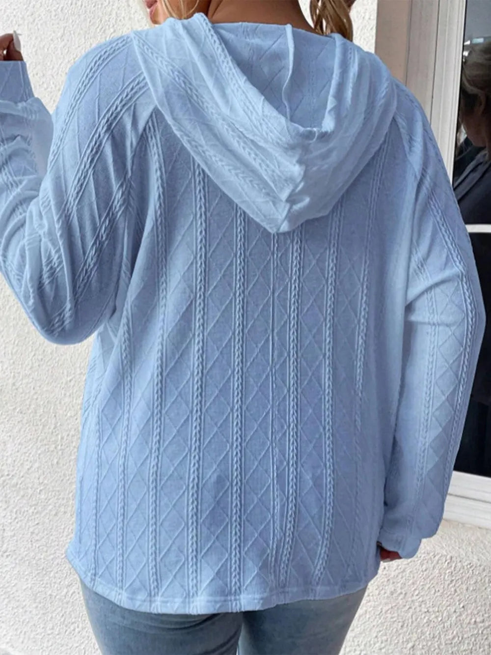 Full Size Drawstring Long Sleeve Hoodie - Korvel