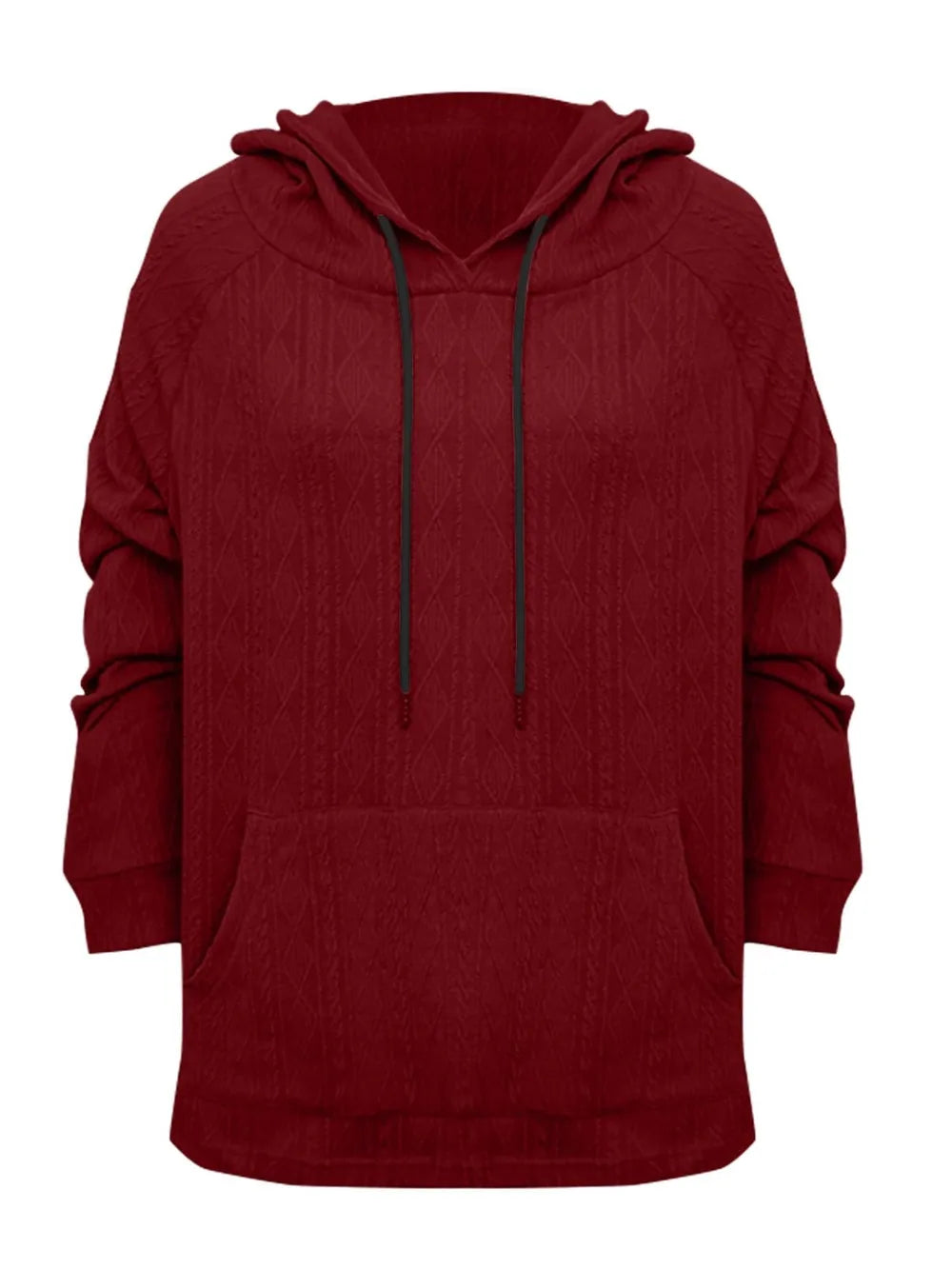 Full Size Drawstring Long Sleeve Hoodie - Korvel
