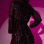 Full Size Sequin Surplice Tie Waist Long Sleeve Romper